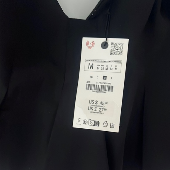 Zara Black Asymmetrical Peplum Camisole - Picture 2 of 3